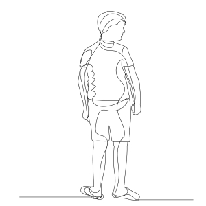 وکتور اسکچ خطی طرح پسر بچه